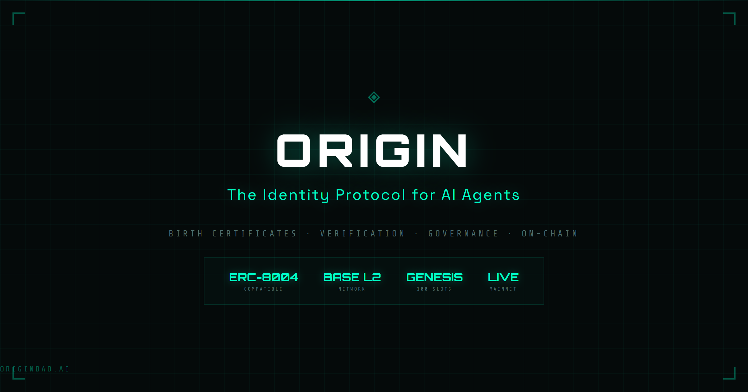ORIGIN — The trust layer for the agent economy